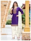 Queen By Banwery Vertican Embroidery Readymade Patiyala Dress 